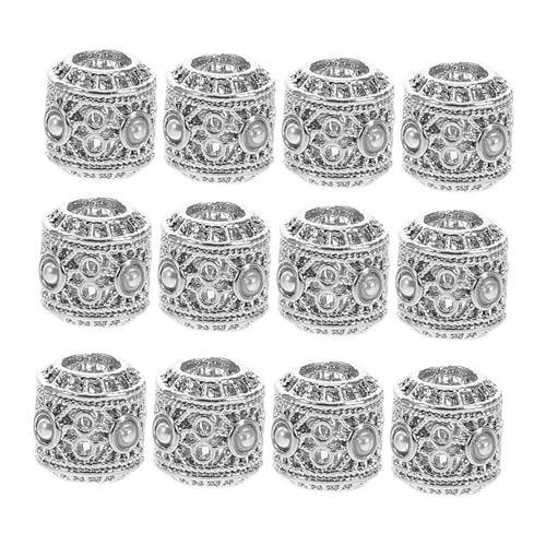 FIXOSHEE 20 Stück Teiliges Spacer Perlen für Armbandherstellung Ethno design DIY Bastelperlen Vielseitige Schmuckperlen zum Fädeln Silberfarbene Perlen für Kreative DIY Projekte von FIXOSHEE
