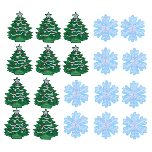 FIXOSHEE 20 Stück Teiliges Weihnachtsstickerei Aufbügler mit Schneeflocken und Weihnachtsbaum Motiven Langlebige Applikationen zum Aufbügeln oder Annähen für Kleidung Reparatur und FIXOSHEE 20 Stück Teiliges Weihnachtsstickerei Aufbügler mit Schneeflocken und Weihnachtsbaum Motiven Langlebige Applikationen zum Aufbügeln oder Annähen für Kleidung Reparatur und von FIXOSHEE