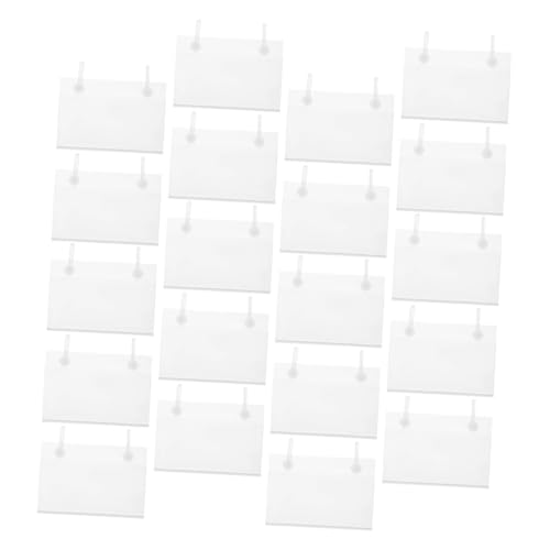 FIXOSHEE 20 Stück Transparente Preisschildhalter mit Doppelverschluss für Etikettenclips für Körbe und Märkte für Lesbarkeit von FIXOSHEE