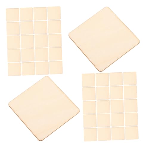 FIXOSHEE 200 Stück Blanko Holz Quadrate Unbehandelte Holzausschnitte für DIY Bastelarbeiten Malen Dekoration Naturholz Quadratische Holzstücke für Kreative Projekte von FIXOSHEE