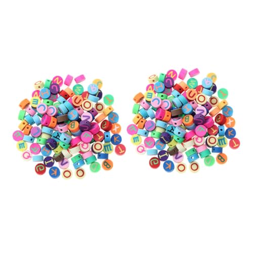 FIXOSHEE 200 Stück Bunte Polymer Clay Buchstabenperlen zum Auffädeln Langlebige DIY Bastelperlen für Armbänder Schmuckherstellung Leichte und Vielseitige Bastelzubehör von FIXOSHEE