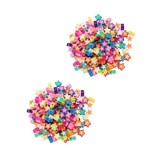FIXOSHEE 200 Stück DIY Armband Perlen Bunte Pastellfarbene Fünfeckige Sternperlen Leichte Lose Bastelperlen für Schmuckherstellung für Armbänder Halsketten und Ohrringe von FIXOSHEE