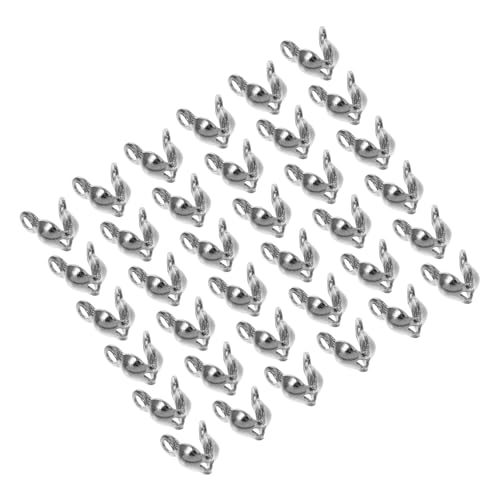 FIXOSHEE 200 Stück Schmuckverschluss Doppelkopf Kettenverschluss Armband Verbinder DIY Bastelverschluss Silber für Halsketten Armbänder Schmuckherstellung von FIXOSHEE
