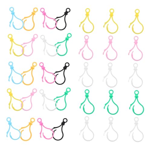 FIXOSHEE 200 Stück Teiliges Kunststoff Schlüsselanhänger Haken mit Robusten Karabinerverschlüssen Vielseitige DIY Schlüsselanhänger Clips für Basteln Anhänger Rucksackdeko in Bunten Farben von FIXOSHEE