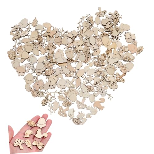 FIXOSHEE 200 Stück Teiliges Naturbelassene Holzstücke mit Waldtieren und Blättern Glatte Oberfläche Sichere DIY Bastelmaterialien für Kreative Holzdeko und Handarbeiten FIXOSHEE 200 Stück Teiliges Naturbelassene Holzstücke mit Waldtieren und Blättern Glatte Oberfläche Sichere DIY Bastelmaterialien für Kreative Holzdeko und Handarbeiten von FIXOSHEE