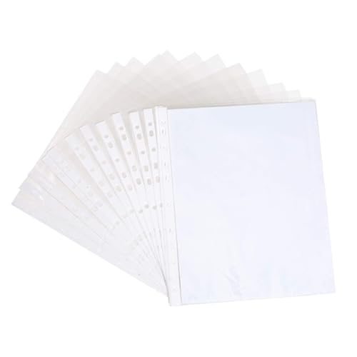 FIXOSHEE 200Stücke Gelochte Schutzfolien Transparente Blattschutz Hüllen aus Umweltfreundlichem Material für Ringordner Säurefrei und Langlebig Sicheren von FIXOSHEE