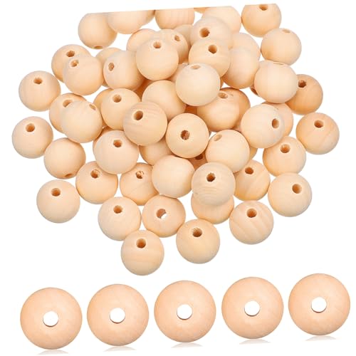 FIXOSHEE 200Stücke Holzperlen Runde Abstandsperlen Holz für DIY Armbänder und Bastelprojekte Langlebig Glatt Vielseitig und Unverzichtbar für Arbeiten von FIXOSHEE