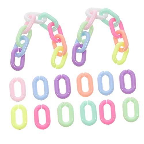 FIXOSHEE 200Stücke Kunststoffkette Öffnen der Verknüpfungsringe für DIY Handwerk Maskenketten Handytaschen Armbänder Bunten Farben für Projekte von FIXOSHEE