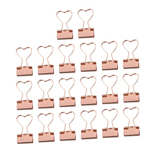 FIXOSHEE 20Stücke Herzförmige Metallbinderclips Hochwertige Büroklammern Organisieren von Dokumenten und Schulmaterialien für Büro Schule und Zuhause von FIXOSHEE