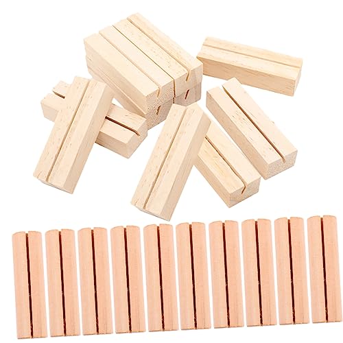FIXOSHEE 20Stücke Holz Kartenhalter Memo Clipständer für Notizen Fotos Tischaufsteller für Hochzeiten Veranstaltungen Dekorative Holzständer aus Buchenholz von FIXOSHEE