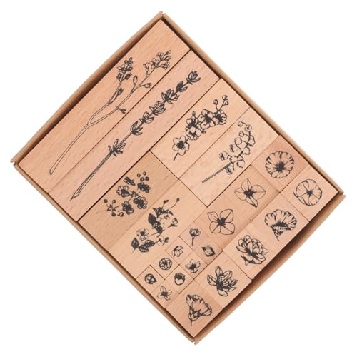FIXOSHEE 22 Stück Stempelset scrapbooking-stempel scrapbook stempel briefsiegel briefmarken kiloware plätzchenstempel Anlage Blumen Holzstempel selber machen Briefmarken für Naturszenen von FIXOSHEE
