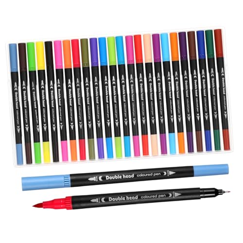 FIXOSHEE 24 Stk. Teiliges Dual Tip Watercolor Brush Pens Wasserbasierte Marker mit Weicher Pinsel und Feiner Spitze Vielseitige Farbauswahl für Malerei Scrapbooking und Notizen FIXOSHEE 24 Stk. Teiliges Dual Tip Watercolor Brush Pens Wasserbasierte Marker mit Weicher Pinsel und Feiner Spitze Vielseitige Farbauswahl für Malerei Scrapbooking und Notizen von FIXOSHEE