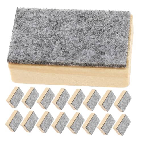 FIXOSHEE 24 Stück Kleine Tafelwischer Kreide Tafelradierer Klassenzimmerbedarf Tafelreiniger Staubwedel Holzradierer Radiergummi Reiniger Whiteboard Staubwedel Grauer Filz von FIXOSHEE