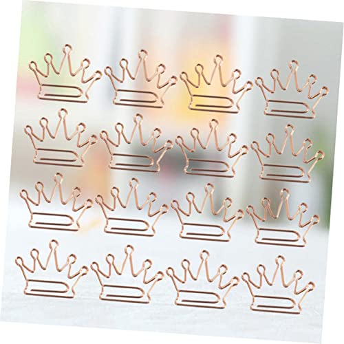 FIXOSHEE 24 Stück Teiliges Roségoldene Büroklammern Kronenform Dekorative Metallklammern mit Starker Haftkraft als Kreative Lesezeichen Partygeschenk und Zubehör für Büro Schule und FIXOSHEE 24 Stück Teiliges Roségoldene Büroklammern Kronenform Dekorative Metallklammern mit Starker Haftkraft als Kreative Lesezeichen Partygeschenk und Zubehör für Büro Schule und von FIXOSHEE