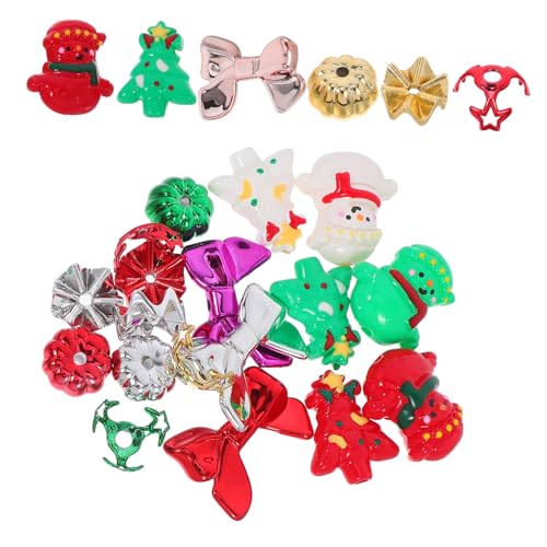 FIXOSHEE 24 Stück Teiliges Weihnachts Perlen Handbemalt mit Plastik Schleifenperlen Kürbisform und Perlenkappen Vielseitige Spacer Perlen für Diy Handyketten Armbänder Halsketten Ohrringe FIXOSHEE 24 Stück Teiliges Weihnachts Perlen Handbemalt mit Plastik Schleifenperlen Kürbisform und Perlenkappen Vielseitige Spacer Perlen für Diy Handyketten Armbänder Halsketten Ohrringe von FIXOSHEE