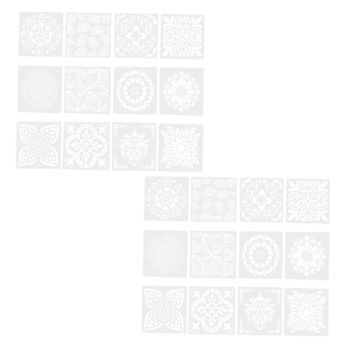 FIXOSHEE 24Stücke Teiliges Schablonen für Wandgestaltung Wiederverwendbare Malvorlagen für DIY Projekte Scrapbooking und Dekoration von Flächen Wie Wänden Stoffen von FIXOSHEE