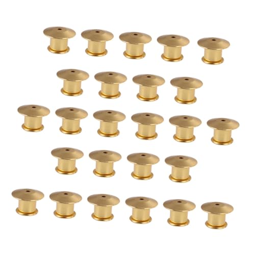 FIXOSHEE 25 Stück Teiliges Metall Flachkopf Verschlussstifte für Broschen und Anstecknadeln Robuste Pin Keepers aus Hochwertigem Metall Polierte Oberfläche Vielseitig für Zufällige Farbe von FIXOSHEE