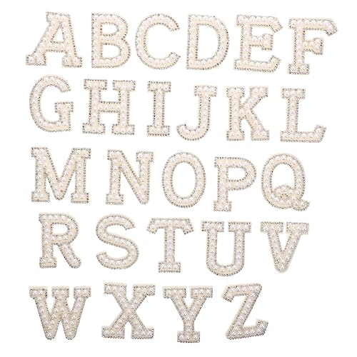 FIXOSHEE 26Stücke Patches mit Perlenrand Aufbügelbare Alphabet Patches für DIY Kleidung Hüte Taschen und Mehr Applikationen für Projekte FIXOSHEE 26Stücke Patches mit Perlenrand Aufbügelbare Alphabet Patches für DIY Kleidung Hüte Taschen und Mehr Applikationen für Projekte von FIXOSHEE