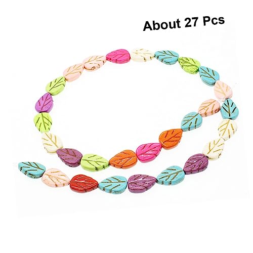 FIXOSHEE 27 Stück Teiliges Buntes Blattmuster Perlen Natürliche DIY Schmucksteine für Armband Halskette Kreative Bastelperlen Zubehör FIXOSHEE 27 Stück Teiliges Buntes Blattmuster Perlen Natürliche DIY Schmucksteine für Armband Halskette Kreative Bastelperlen Zubehör von FIXOSHEE