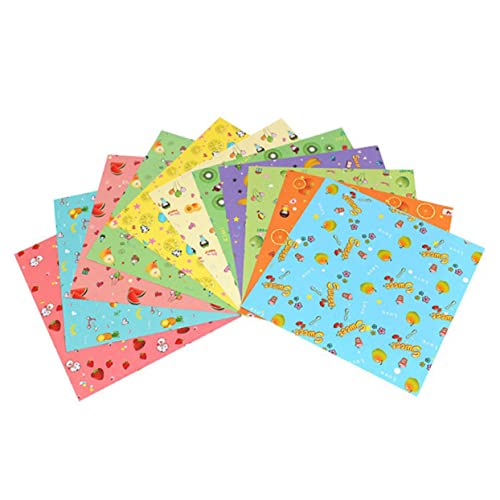 FIXOSHEE 2Packungen Origami Papier Einseitig Bedruckt Fruchtmuster Bastelpapier für Kunstprojekte und DIY Faltarbeiten von FIXOSHEE