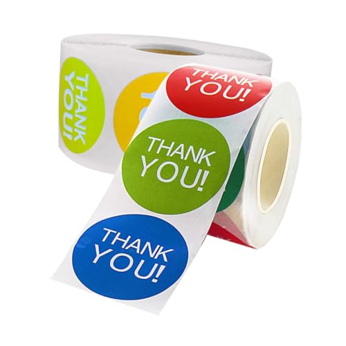 FIXOSHEE 2Rollen Dankesaufkleber Runde Geschenketiketten Selbstklebende Lebensmittelbeutel Versiegelungsaufkleber Dekorative Sticker für und Verpackungen von FIXOSHEE