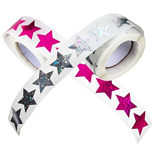 FIXOSHEE 2Rollen Selbstklebende Glitzerstern Aufkleber für Belohnungen Sterne Sticker für Lehrerzubehör Belohnungsaufkleber für Schule und DIY Projekte von FIXOSHEE