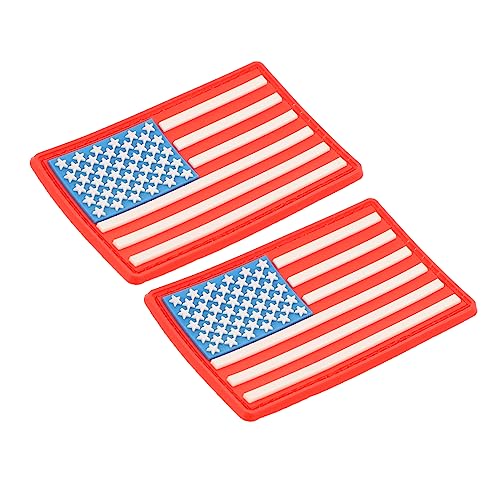 FIXOSHEE 2Stücke DIY Patches mit Amerikanischer Flagge Dekorative Aufkleber für Kleidung Taschen Handwerk Langlebige und Hautfreundliche Applikationen für Jeans und Rucksäcke von FIXOSHEE