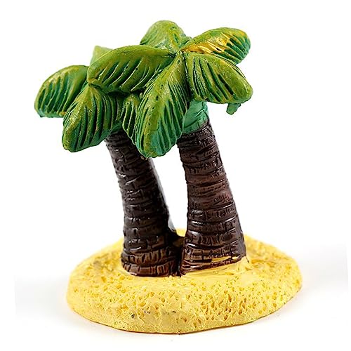 FIXOSHEE 2Stücke Miniaturkunst Palmenbaum Resin Kuchendekoration für Mikrolandschaften Strand Themen für Kuchen Moos Sukkulenten Stabiler Sockel Grün und Gelb von FIXOSHEE