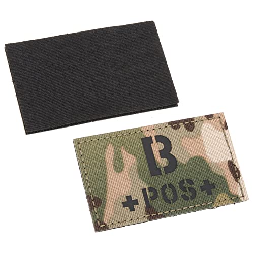 FIXOSHEE 2Stücke Reflektierendes Blutgruppenabzeichen Tarnmuster Haken und Schleifen Patch für Taktische Ausrüstung Rucksäcke und Hüte Langlebig von FIXOSHEE