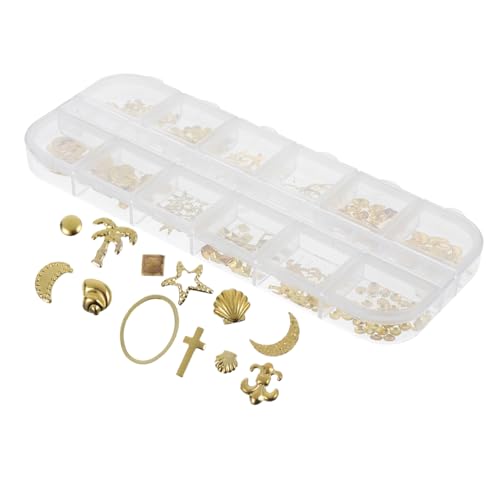 FIXOSHEE 3 Box Teilige Metall nagelstickers Vielfältigen Mustern Glänzende Maniküre dekoration Langlebige DIY Nail Art Charms Vielseitig Einsetzbar für Nageldesign und Schmuckgestaltung von FIXOSHEE