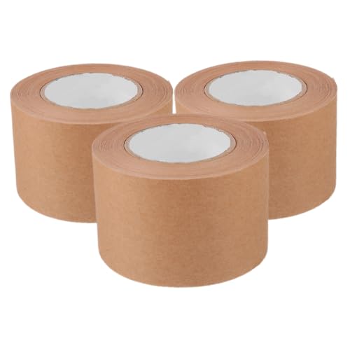 FIXOSHEE 3 Rollen Kraftpapier Klebeband Wasseraktiviertes Paketband für Versand Verpackung Stark Haftend für Umzug Lagerung Vielseitig Einsetzbar von FIXOSHEE