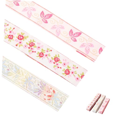 FIXOSHEE 3 Rollen Satinband mit Blumenmuster Stoffband zum Nähen und Geschenkverpacken Vielseitiges Dekoband für DIY Bastelarbeiten Schleifenband für Hochzeitssträuße und FIXOSHEE 3 Rollen Satinband mit Blumenmuster Stoffband zum Nähen und Geschenkverpacken Vielseitiges Dekoband für DIY Bastelarbeiten Schleifenband für Hochzeitssträuße und von FIXOSHEE