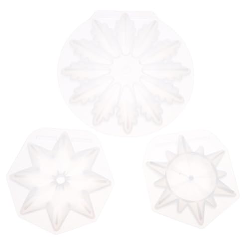 FIXOSHEE 3 STÜCKE Teiliges DIY Silikon Anhänger Schmuckform Schneeflocken Anhänger Mold für Epoxidharz Kristallklar Langlebig Wiederverwendbar Einfach zu Reinigen von FIXOSHEE