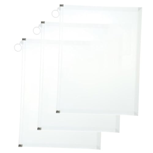 FIXOSHEE 3 Stück Dokumententaschen Große Kapazität Transparente Kunststoff Ordner mit Druckknopf Vielseitige Aufbewahrung für Wichtige Dokumente Gutscheine und Belege Sichere von FIXOSHEE