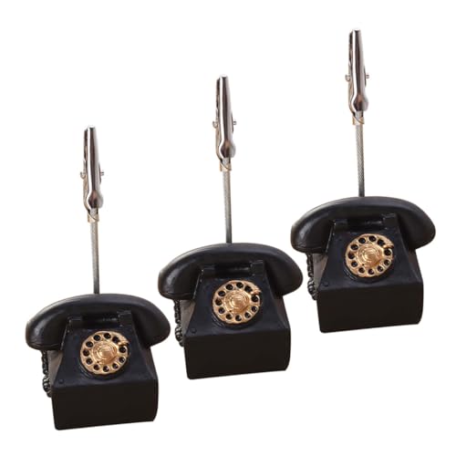 FIXOSHEE 3 Stück Retro Resin Desktop Kartenhalter Wiederverwendbare Memo Clips Vielseitige Halter für Notizen Fotos Büro Tischdekoration von FIXOSHEE