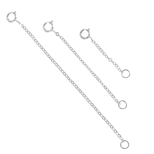 FIXOSHEE 3 Stück Sterling Silber Kettenverlängerung Teiliges Verlängerungsketten für Schmuckherstellung Armbänder Halsketten DIY Zubehör für Damen und Mädchen von FIXOSHEE
