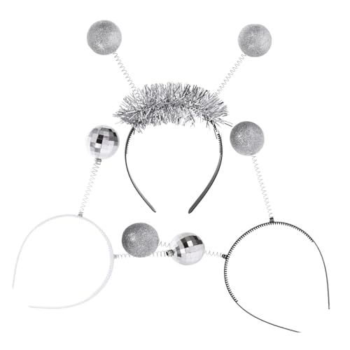 FIXOSHEE 3 Stück Teiliges Disco kugel Haarreif Silber Glitzerndes Spiegelball Design Komfortabel für Erwachsene Party Halloween Cosplay Space Themen Veranstaltungen von FIXOSHEE