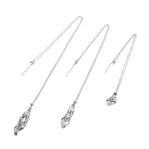 FIXOSHEE 3 Stück Teiliges Set Halskette mit Verstellbarer Leerer Kristallkäfig Anhänger Flexibler Steinhalter für Diy Schmuck und Handgemachte Accessoires Silberfarben FIXOSHEE 3 Stück Teiliges Set Halskette mit Verstellbarer Leerer Kristallkäfig Anhänger Flexibler Steinhalter für Diy Schmuck und Handgemachte Accessoires Silberfarben von FIXOSHEE