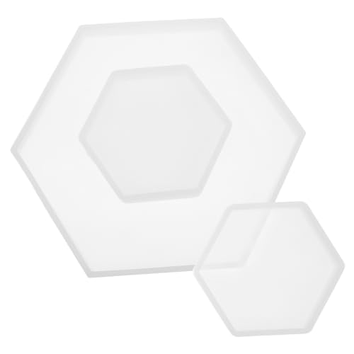 FIXOSHEE 3 Stück Teiliges Silikon Sechseck Gießform Diy Epoxidharz Silikonform für Schmuckherstellung und Bastelarbeiten Großes Kleine Sechsecke von FIXOSHEE