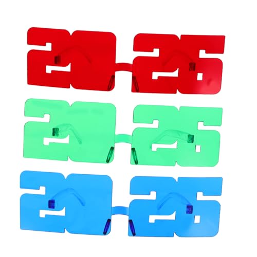 FIXOSHEE 3 Stück Teiliges Transparente Partybrillen aus Pc Material Leichte und Stabile Neujahrsbrillen mit Klarem Sichtfeld Trendiges Design für Silvester Abschlussfeier und Festliche FIXOSHEE 3 Stück Teiliges Transparente Partybrillen aus Pc Material Leichte und Stabile Neujahrsbrillen mit Klarem Sichtfeld Trendiges Design für Silvester Abschlussfeier und Festliche von FIXOSHEE