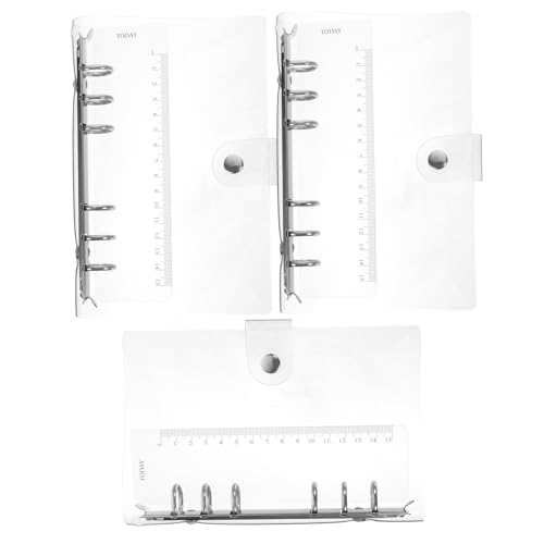 FIXOSHEE 3 Stück Teiliges Transparentes PVC Ringbuch Nachfüllbares Notizbuchcover Leichtes Organizer Binder mit Sicherem Verschluss für Tagebuch Planer und Kreative Notizen von FIXOSHEE