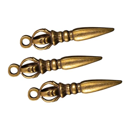 FIXOSHEE 3 Stück Vajra Pestle Anhänger Vintage Stil Vielseitige Dekoration Design Verarbeitung als Glücksbringer und Wohnaccessoire von FIXOSHEE