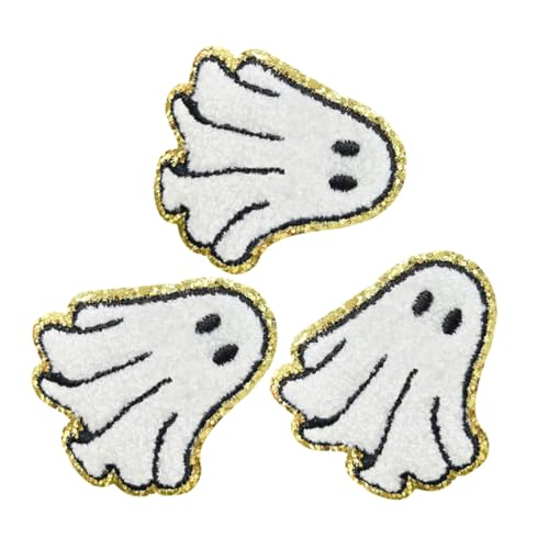FIXOSHEE 3 Stück Weiße Halloween Bügelbilder Waschbare Bestickte Applikationen mit Hitzeaktivierbarem Kleber Dekorative Stoffpatches für Kleidung Jeans Hüte DIY Basteln FIXOSHEE 3 Stück Weiße Halloween Bügelbilder Waschbare Bestickte Applikationen mit Hitzeaktivierbarem Kleber Dekorative Stoffpatches für Kleidung Jeans Hüte DIY Basteln von FIXOSHEE