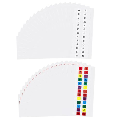 FIXOSHEE 30 Blatt Alphabet Index Register Selbstklebend Farbige und Weiße Buchstaben Page Marker Wasserfeste Notizbuch Tabs zum Beschriften Praktische Klebepunkte für Büro und Zuhause FIXOSHEE 30 Blatt Alphabet Index Register Selbstklebend Farbige und Weiße Buchstaben Page Marker Wasserfeste Notizbuch Tabs zum Beschriften Praktische Klebepunkte für Büro und Zuhause von FIXOSHEE