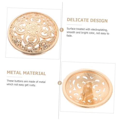 FIXOSHEE 30 Stück Hohl Metallknöpfe für Damenjacken und Mäntel Modische Vintage DIY Knöpfe aus Robustem Metall in Hellgold für Blazer Wollmäntel und Kreative Nähprojekte von FIXOSHEE