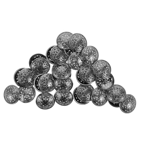 FIXOSHEE 30 Stück Metallknöpfe mit Hohldesign Schwarze DIY Nähknöpfe für Jacken Mäntel Pullover Robuste Rostfreie Verschlüsse für Kreative Handarbeit und Modeakzente von FIXOSHEE