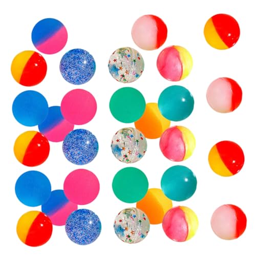 FIXOSHEE 30 Stück Teiliges Bunte Elastische Bälle aus Strapazierfähigem Kleine Bouncy Balls für Stressabbauendes Farbenfrohe Hüpfbälle für Partys und Mitgebsel von FIXOSHEE