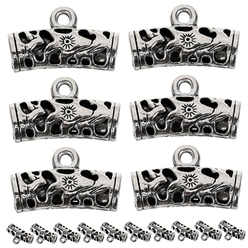 FIXOSHEE 30 Stück Teiliges DIY Schmuck Anhänger Perlen Antik Silber Legierung Rohrbails mit Charm Verbinder für Halsketten Armbänder Schmuckherstellung Zubehör von FIXOSHEE