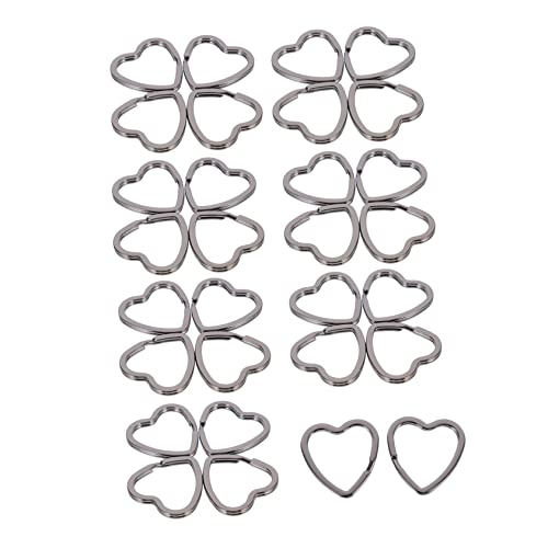 FIXOSHEE 30 Stück Teiliges Herzförmige Schlüsselringe aus Eisen Robuste Metall schlüsselanhänger für DIY Basteln Ergonomisch Verschleißfest Sicherer Verschluss Vielseitig für Schlüssel und von FIXOSHEE