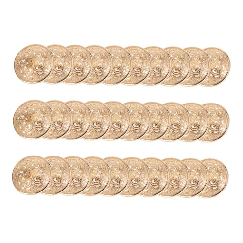FIXOSHEE 30 Stück Teiliges Hohle Metallknöpfe für Mantel und Jacke Robustes Rostfreies Material Modische DIY Nähknöpfe für Bekleidung Leichte Goldene Farbe Vielseitig Einsetzbar von FIXOSHEE